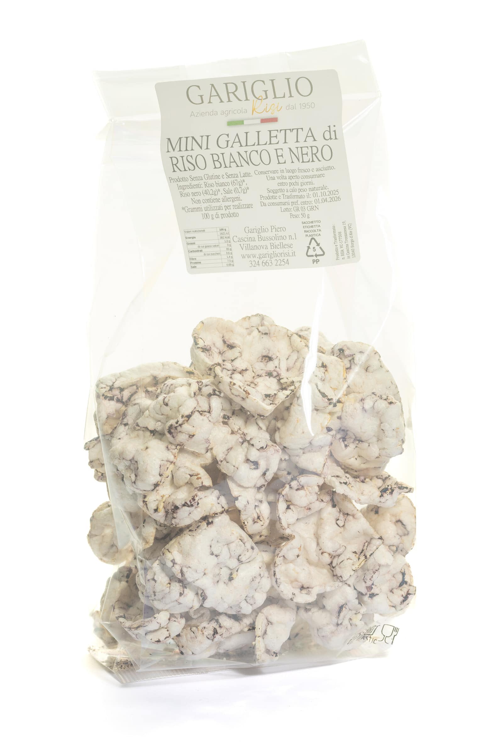 Mini Galletta di Riso Bianco e Nero