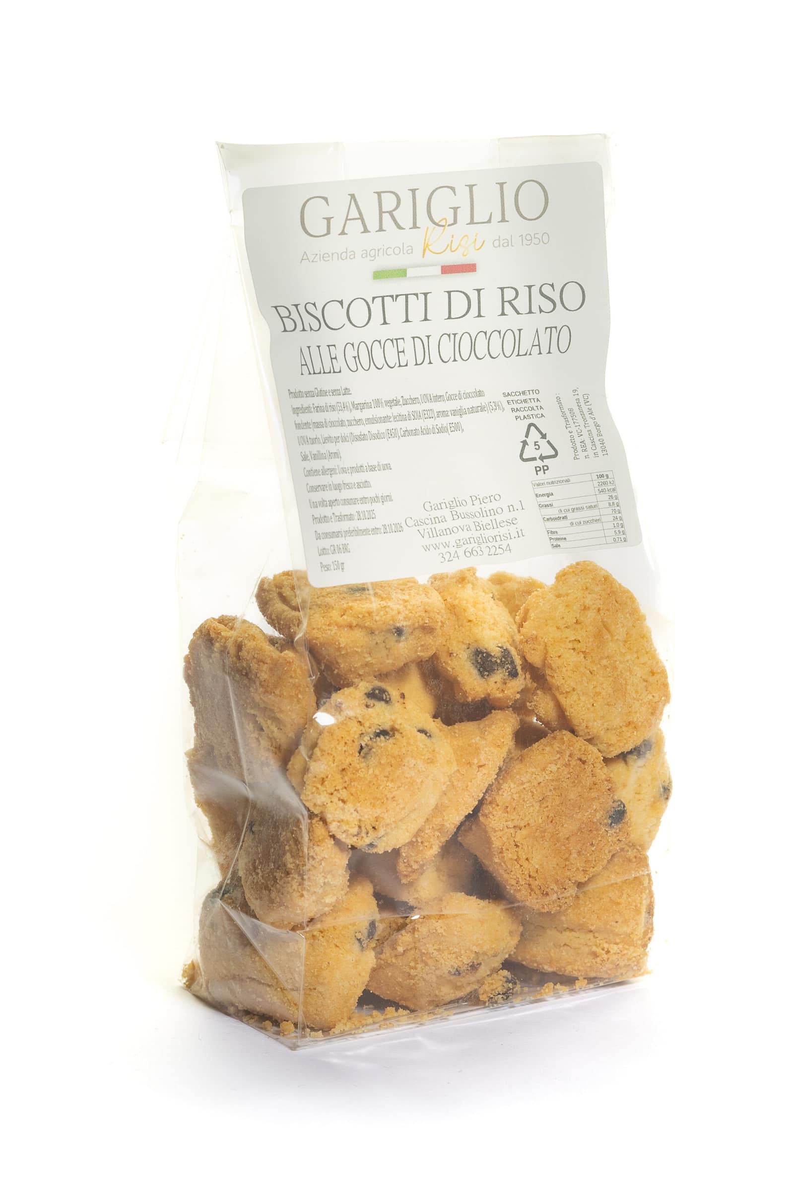 Biscotti di Riso alle Gocce di Cioccolato