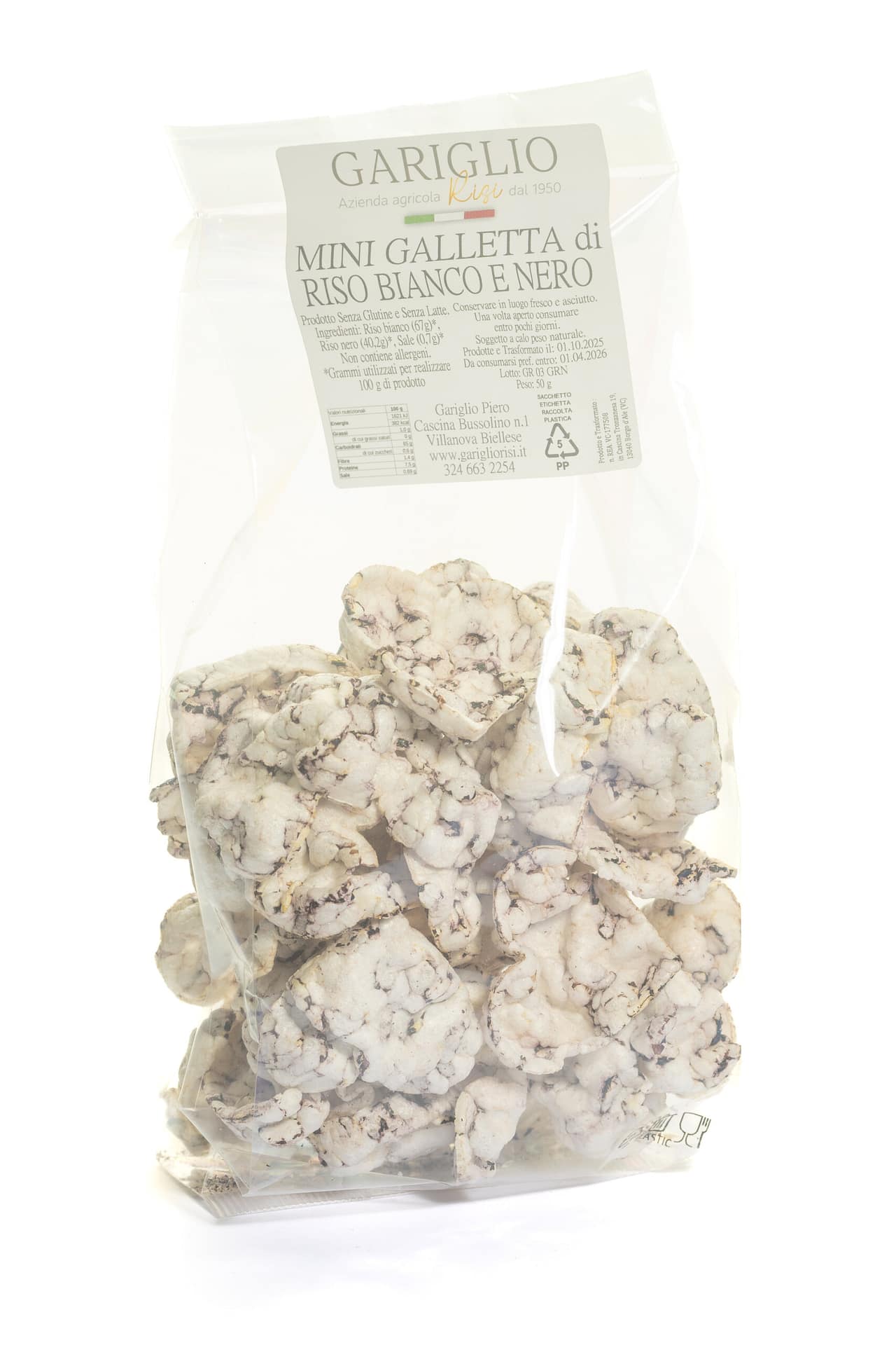 Mini Galletta di Riso Bianco e Nero